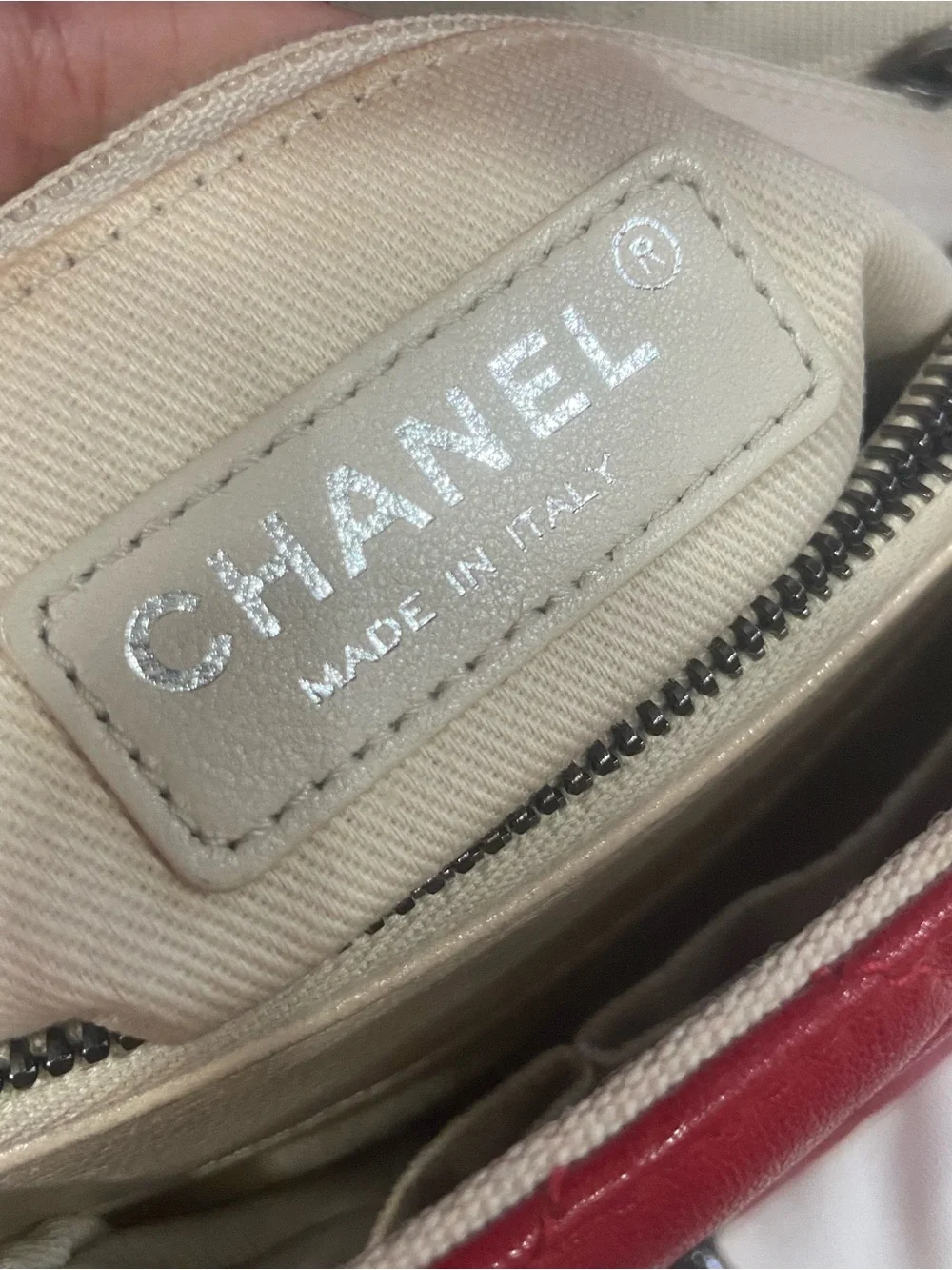 Chanel Quilted shiny Letaher Red Flap Bag
